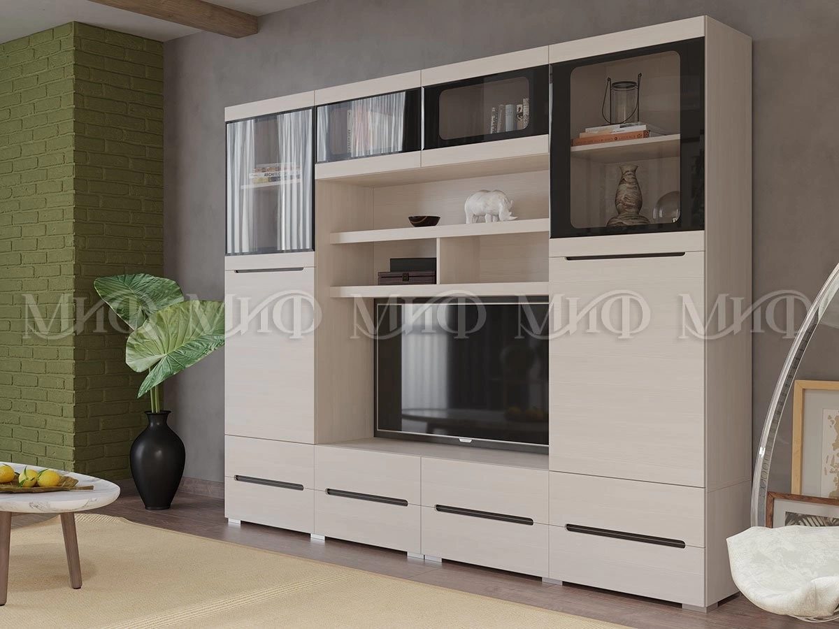 Гостиная Эвлин МДФ №1 (Ш-2486 x В-2150 x Г-378 мм)/Разные Цвета