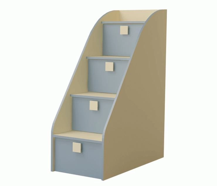 Лестница-Комод в Цвете Василек/Фламинго