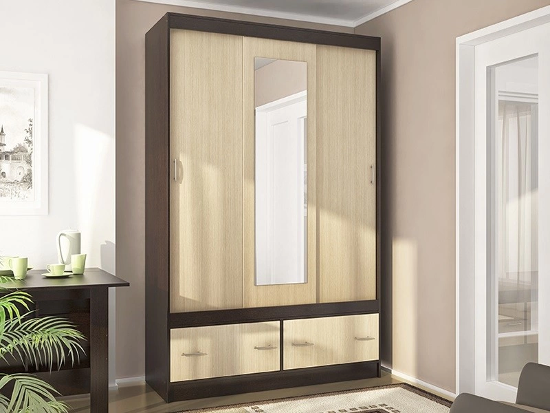 Шкаф-Купе Комфорт-С Венге/Дуб Молочный (Ш-1500 × В-2200 × Г-563 мм)