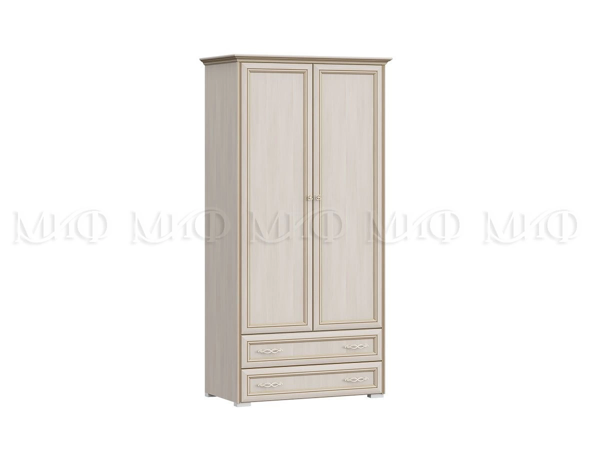 Шкаф 2-х Створчатый Пандора МДФ (Ш-1040 x В-2064 x Г-552 мм) Сандал Светлый