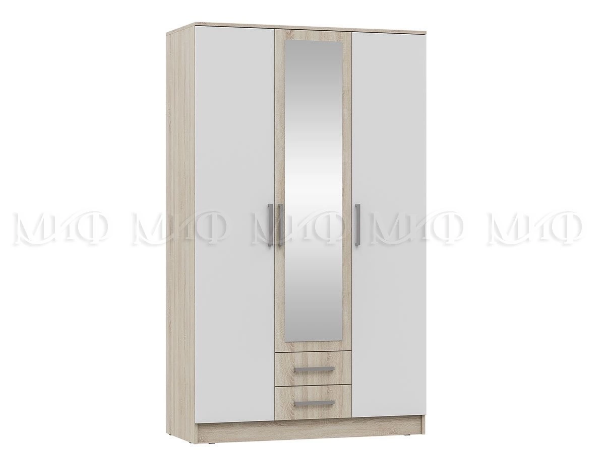 Шкаф 3-х Створчатый Марго МДФ (Ш-1200 x В-2016 x Г-520 мм)/Разные Цвета