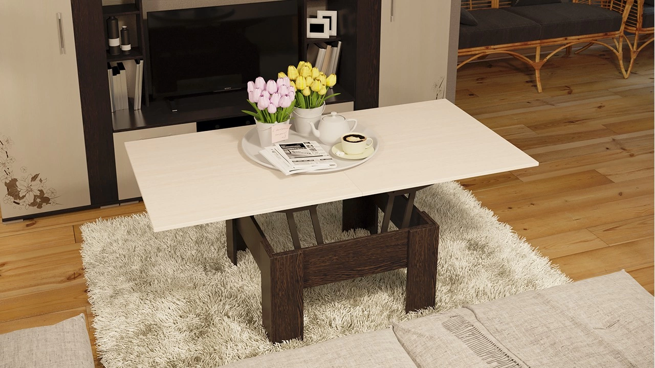 Стол Журнальный Тип 10 Венге Цаво/Дуб Белфорт/Ш-800/1600 × Г-800 × В-450 мм