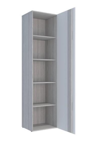 Пенал Палермо-3 МДФ Ясень Шимо Светлый/ фасад Белый Глянец (Ш-536 мм х Г-381 мм x В-2078 мм)