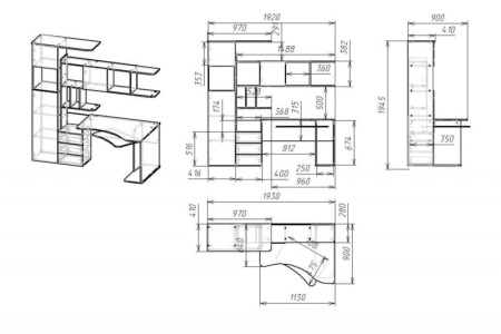Компьютерный стол "Мебелайн-17" (системный блок справа)