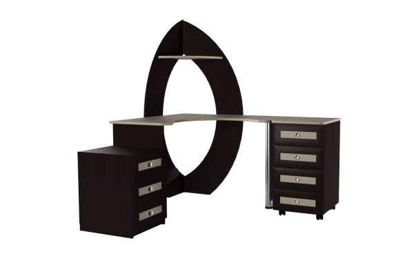 Компьютерный стол "Мебелайн-44" (низкая тумба слева)