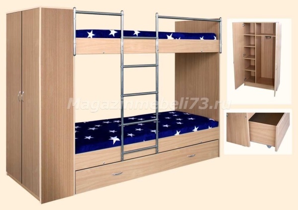 Кровать  Двухъярусная Орион-4/Разные Цвета