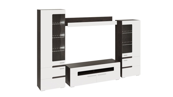 Гостиная «Фьюжн №1» Белый Глянец/Венге Линум