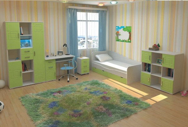 Детский Гарнитур Индиго с Матрасом в Подарок Вариант-8 