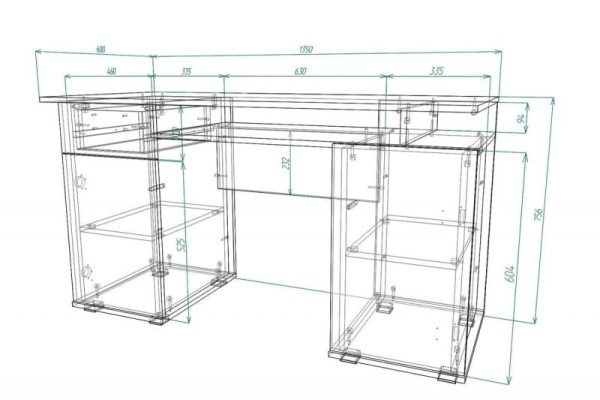 Письменный стол Мебелеф-13 (ящик слева)