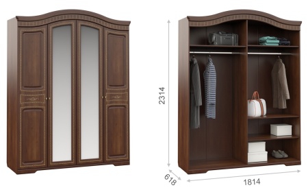 Спальный Гарнитур Диана Орех Экко/Патина Золото