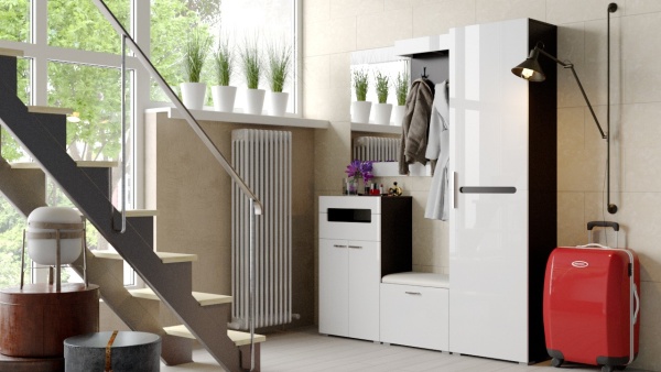 Прихожая «Фьюжн» №1 «Фьюжн» Белый Глянец/Венге Линум