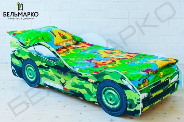 Детская кровать-тачка ХАКИ