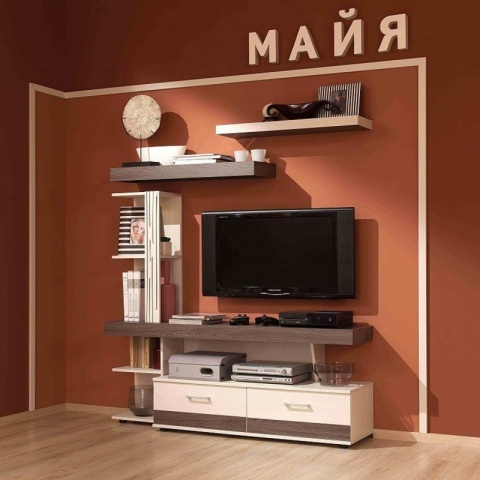 Гостиная МЦН Майя 1 Бодега Cветлый + Ясень Анкор Темный