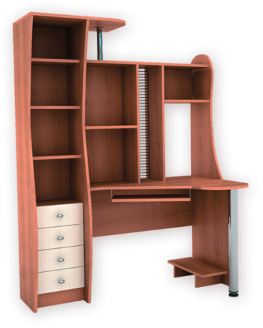 Пифагор Стол Компьютерный МДФ (Ш-1560 х Г-1008 х В-1800 мм)/Разные Цвета