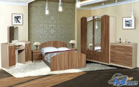 Экстаза Спальный Гарнитур ЛДСП с Пуфиком и Матрасом в Подарок/Разные Цвета