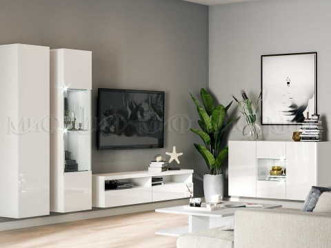 Гостиная Фаворит МДФ №7 (Ш-2400 +1200 x В-2170 x Г-458 мм)/Разные Цвета