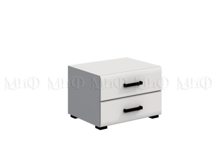 Тумба Прикроватная Ницца New - 2 шт МДФ Белый Глянец (Ш-400 х В-410 х Г-430 мм)