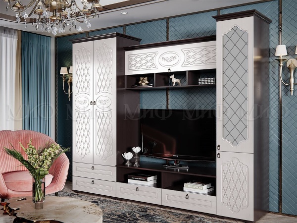 Гостиная Элит МДФ (Ш-2750 мм x Г-573 мм х В-2185 мм)/Разные Цвета