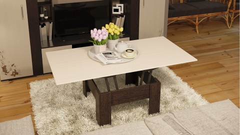 Стол Журнальный Тип 10 Венге Цаво/Дуб Белфорт/Ш-800/1600 × Г-800 × В-450 мм