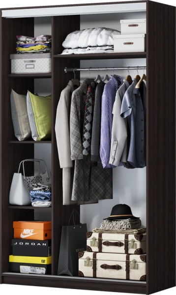 Шкаф-Купе Вашингтон ЛДСП (Ш-1300 х В-2000/2300 х Г-500 мм)/Разные Цвета 