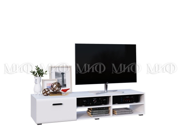 Тумба TV  Рим МДФ Белый Глянец (Ш-1630 мм x В-350 мм x Г-520 мм)
