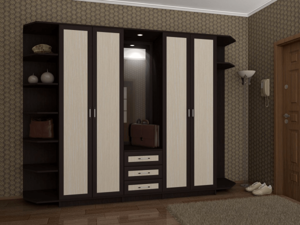 Прихожая Даллас Венге/Ясень Шимо Светлый (2,5х2,1х0,45)